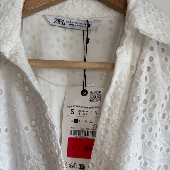 Zara White Eyelet Wrap Sundress with pockets - Picture 5 of 10